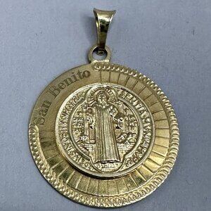 San Benito St Benedict Medal Pendant Sterling Silver Italy Catholic Protection